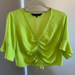 Rachel Roy Stacey Ruched-Front Top, Lime Green CA